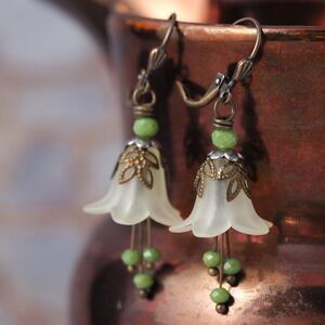 Yellow Day Lily Flower Earrings